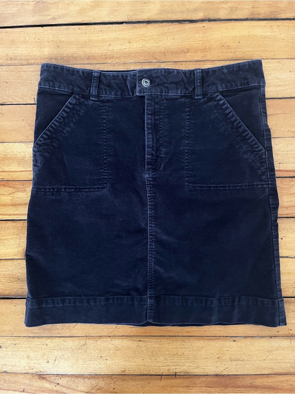 Carhartt Charcoal Grey Stretch Corduroy Mini Skirt, Size 10